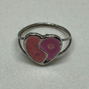 Pink Yin Yang Heart Ring